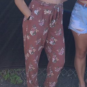 AE Coral Floral Pants
